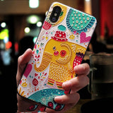 Eqvvol Cute 3D Emboss Cartoon Patterned Phone Case