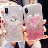 Liquid Heart Glitter Smile Face Clouds Phone Case