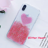 Liquid Heart Glitter Smile Face Clouds Phone Case