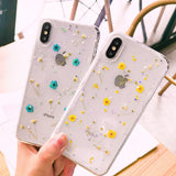 Real Flowers Dried Flowers Soft TPU Phone Case