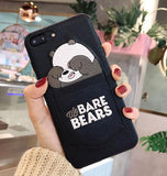 Gimfun Luxury Pu Leather Cartoon Bear Phone Case