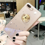 Gimfun Luxury Pu Leather Cartoon Bear Phone Case
