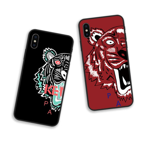 Kenzoe Cool Tiger head patterned Couple phone case